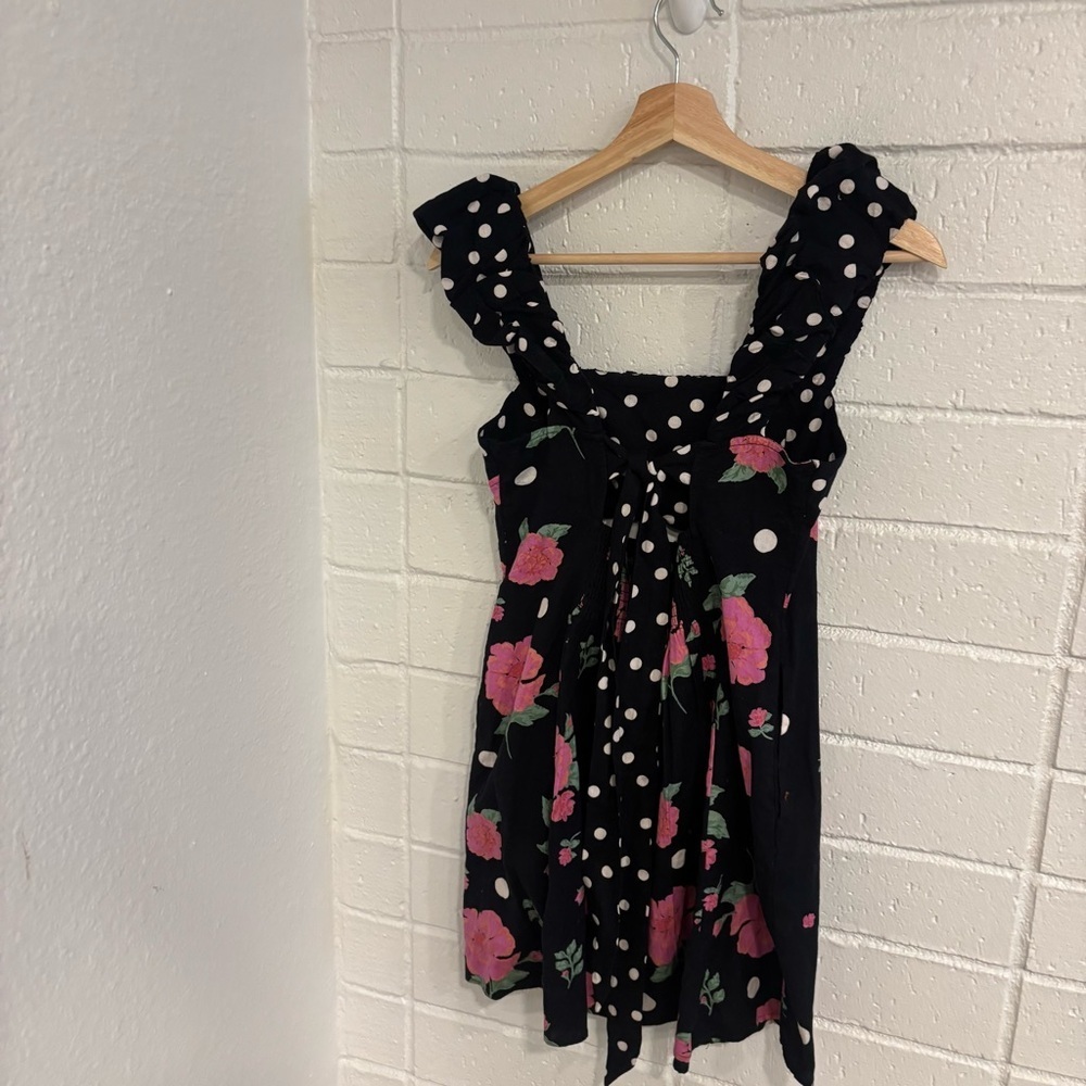 Free People bom bom mini dress in black and pink - Picture 7 of 8